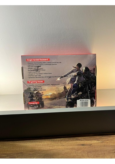 Kom 2+1 Klavye Mouse Mobil Oyunlar İçin Uyumlu Rgb Aydınlatmalı Tek El Klavye Lazer