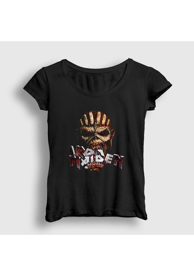 Presmono Kadın Bite Iron Maiden T-shirt Siyah