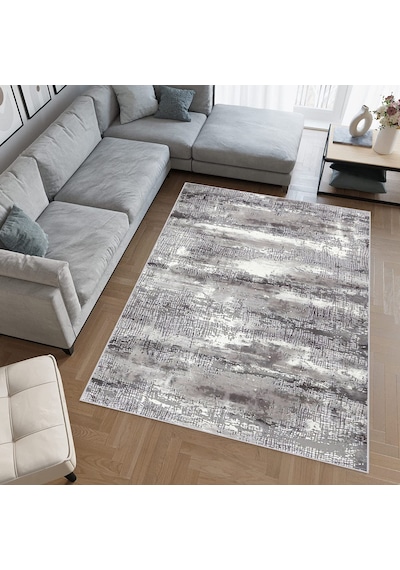Rovigo Home Dijital Baskı Yıkanabilir Kaymaz Taban Salon Halısı Rvg0483 Gri