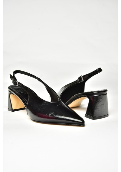 Fox Shoes U654080009 Siyah Kalın Topuklu Kadın Ayakkabı Siyah