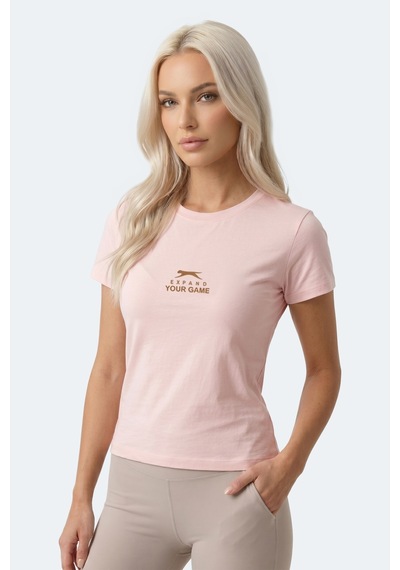 Slazenger Kosta Kadın Baskılı Açık Pembe Tişört