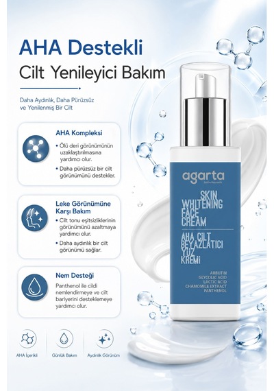 Agarta Doğal Cilt Beyazlatıcı ve Leke Karşıtı Krem 50 ML
