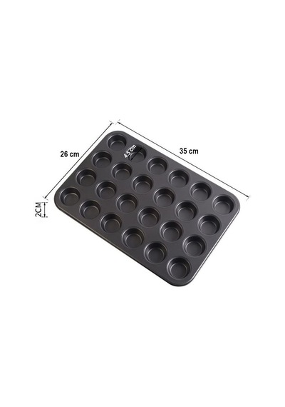Karbon Çelik 24 lü Mini Muffin Tartolet Cupcake Kek Pişirme Kalıbı cin801sy