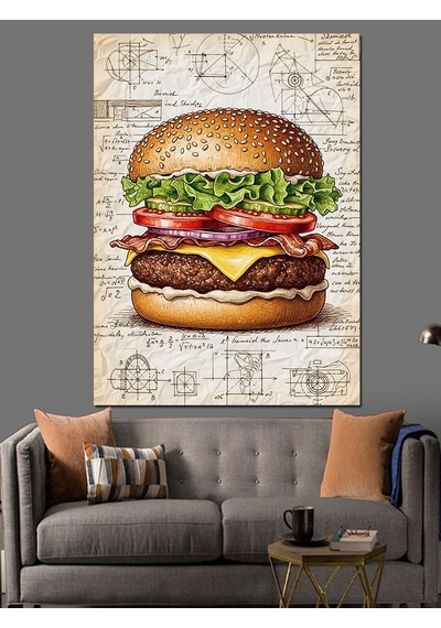 Ahşap Tablo Hamburger Yapımı Teknik Çizim