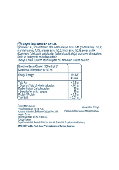 Capri-sun Safari Sun Karışık Meyveli İçecek 20 x 200 ML