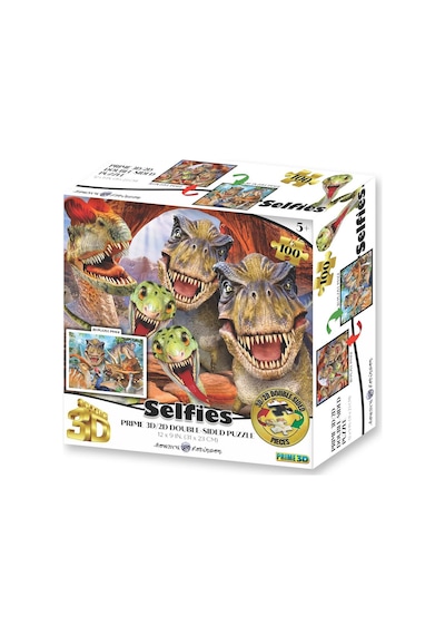 Prime 3d Dinozorlar Selfie Çift Taraflı Puzzle 100 Parça 15037