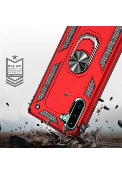 Samsung Galaxy Uyumlu Note 10 Kılıf Yüzüklü Zırh Tank Vega