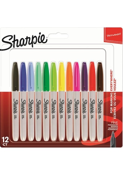 Sharpie Fine Permanent Karışık Renk 12li Blister 1986052 Çok Renkli