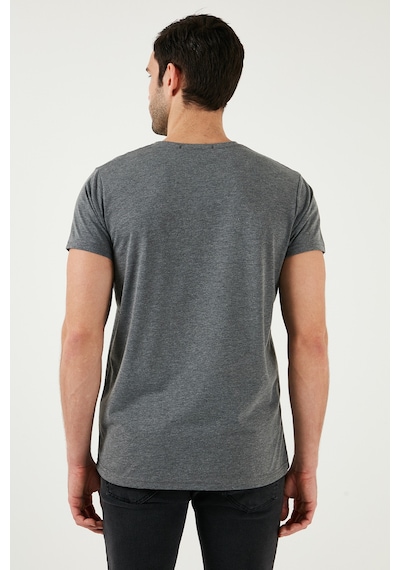 Buratti Pamuklu Slim Fit Bisiklet Yaka Erkek T Shirt 541Wind Antrasit