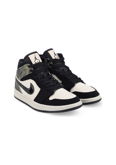 Nike WMNS AIR JORDAN 1 MID CAMO Kadın  Siyah / Kamuflaj Sneaker