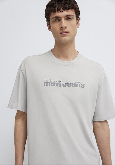 Mavi - Mavi Jeans Baskılı Gri Tişört 0613563-70075