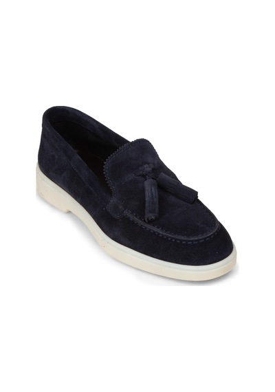 Deery Kadın Hakiki Süet Lacivert Püsküllü Loafer - 02040zlcvc01