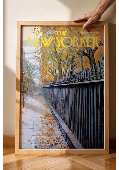 The New Yorker Çerçeveli Tablo October 19 1968 - Park Çiti Tablosu