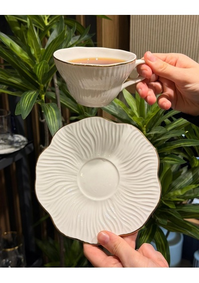 6'lı Toronto Porselen Çay Fincanı - Gümüş-6091 Çok renkli