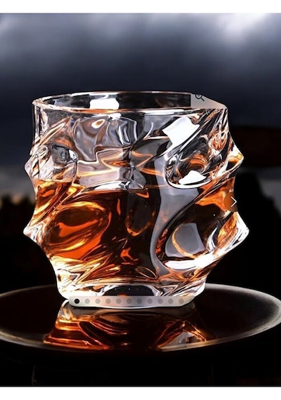 Premium Kristal Viski Kadehi - El Işçiliği Özel Seri - Lüks Hediyelik Iskoç Tasarım Bourbon Ve Viski Bardağı Şeffaf