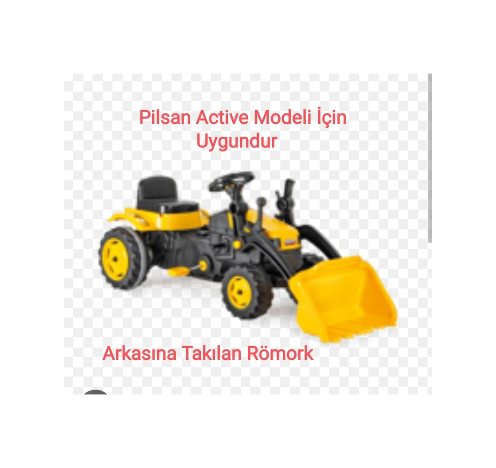 Pilsan Active Akülü Ve Pedalli Kepçeli Traktör Ve Power Traktör Için Sarı Römork Romork Sarı