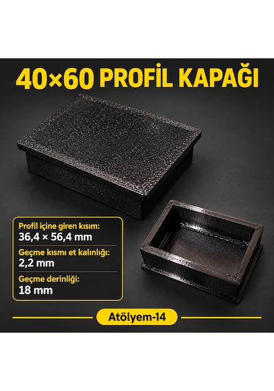 60x40 Profil Kapağı Alüminyum Profil Lüks 60x40 4 Adet
