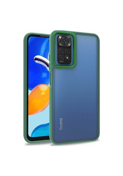 Zore Redmi Note 11 Global Kılıf Ogaa Flora Kapak - Yeşil