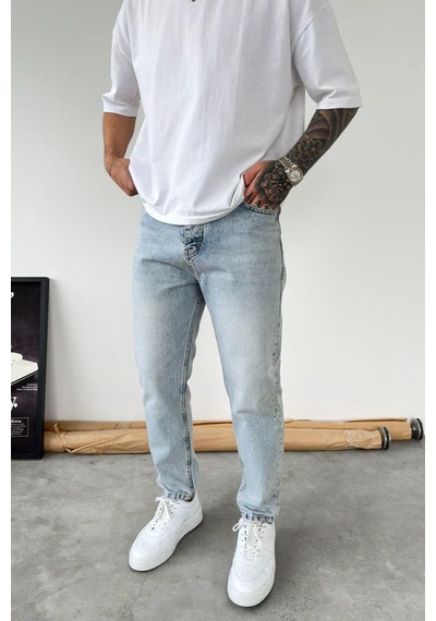 Eskitme Buz Mavi Soft Degrade Boyfriend Pantolon