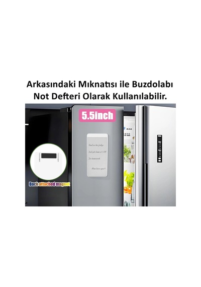 Manyetik Mini Sihirli Yazı Tahtası Silinebilir Lcd Yazı Tableti Mıknatıslı Kalemli 14 Cm Beyaz