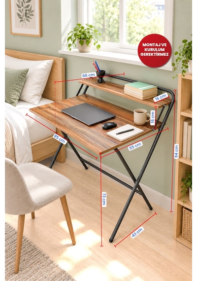 Arpelia Çalışma Masası Tam Katlanır 85x55x73 Cm Antrasit Arpelia Çalışma Masası Tam Katlanır 85x55x73 Cm Antrasit