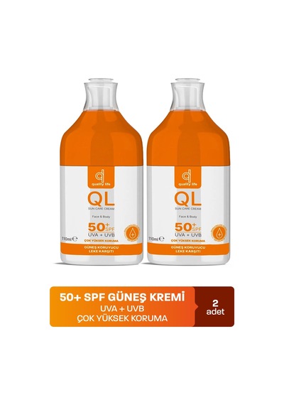 Quality Life Ql Vücut Güneş Kremi SPF50+ 2 x 110 ML Quality Life Ql Vücut Güneş Kremi SPF50+ 2 x 110 ML
