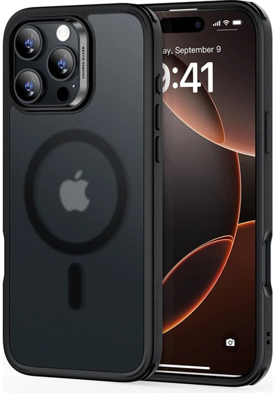 Esr Apple Uyumlu iPhone 16 Pro Kılıf + Ekran Koruyucu Set Halolock Magsafe Classic Silikon Buzlu Siyah