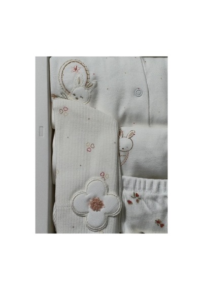 Caramell Kız Bebek Yeni Sezon 4lü Hastane Çıkışı Love Bunny 2525 Ekru Ekru