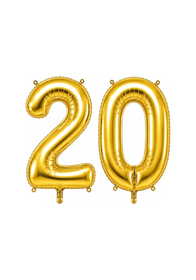 20 Rakam Folyo Balon Altın Rengi 100 Cm