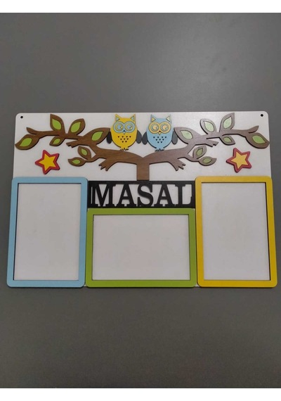 3lü Resim Çerçevesi Kişiye Özel İsim Yazılı