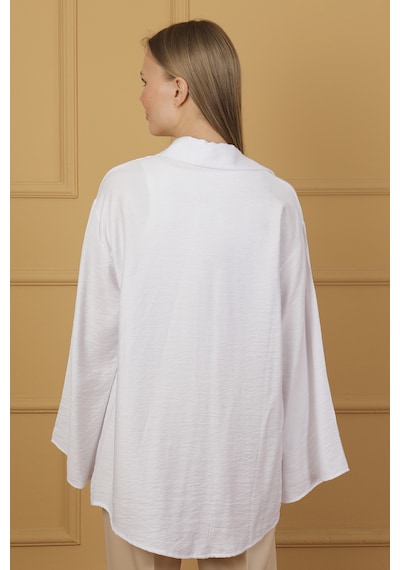 Doğal Viskon Kumaş Cepli Bağcıklı Kadın Kimono 1167 Hafif, Dökümlü, Akışkan, Yazlık Model Beyaz Doğal Viskon Kumaş Cepli Bağcıklı Kadın Kimono 1167 Hafif, Dökümlü, Akışkan, Yazlık Model Beyaz