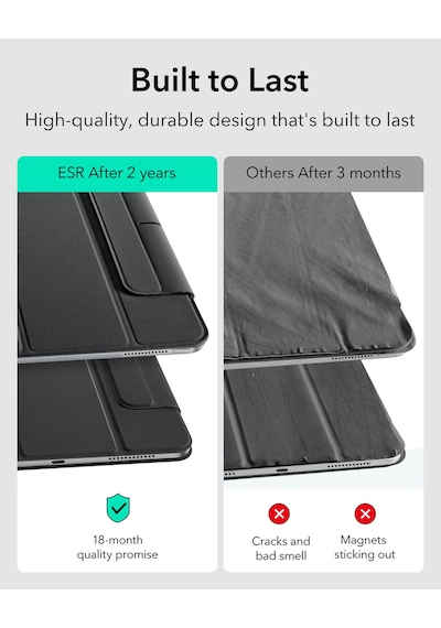 iPad Uyumlu  Air 13 M3/m2 Rebound Manyetik Kılıf - Siyah Kapaklı Kılıf