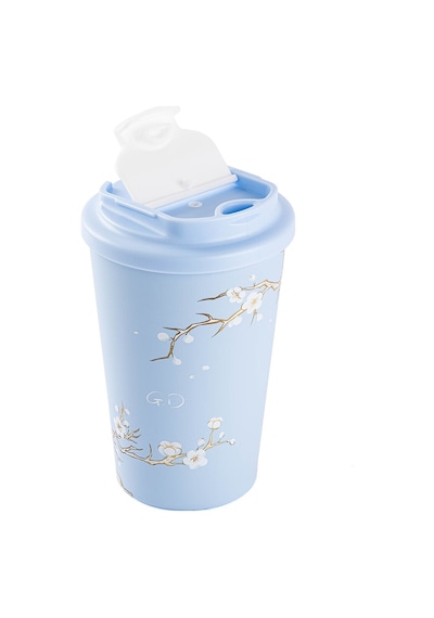 Tnt-8695835414058-gınger Kfy-zs001mskr-kake Mavi Sakura Desenli Paslanmaz Çelik Termos Bardak 380ml