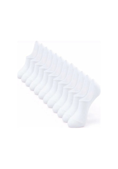 Mood Agenda Kadın Pamuklu Görünmez Sneakers Çorap 12 Adet Beyaz