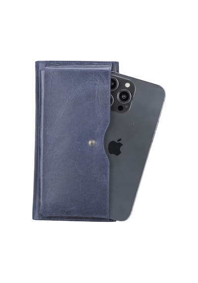 Lozan 6.5 inch Uyumlu Deri Kartlıklı Kılıf TN5 Mavi