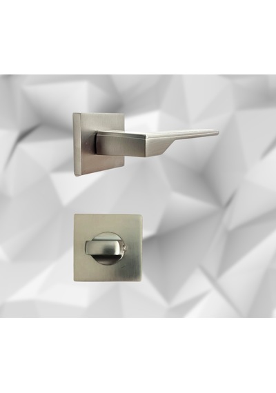 Stilo Inox 5 Adet Oda 2 Adet Wc Kare Rozetli Kapı Kolu Set - Stılo Inox 5+2