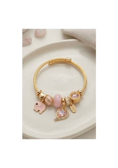 Ve Fil Model Pembe Charmlı Bileklik Tj-bb8748 Evimdeyokyok