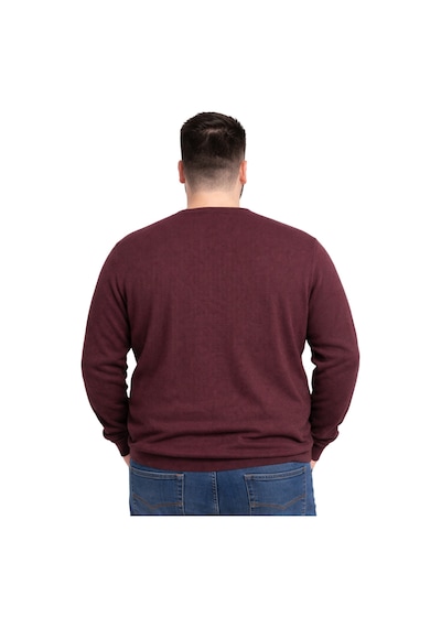 Battalmoda Erkek Büyük Beden Bordo V Yaka Triko Kazak 3xl-4xl-5xl-6xl