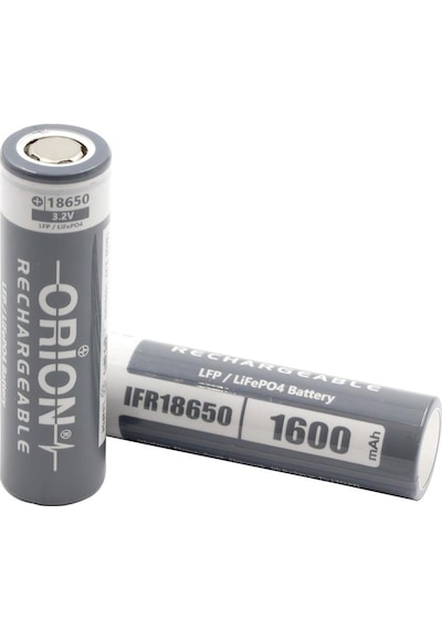Orion 1600 mAh 3.2 V IFR18650 LiFeP04 Şarj Edilebilir Pil