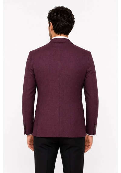Neco Giyim Erkek Dar Kesim Slim Fit Bordo Blazer Spor Ceket Bordo