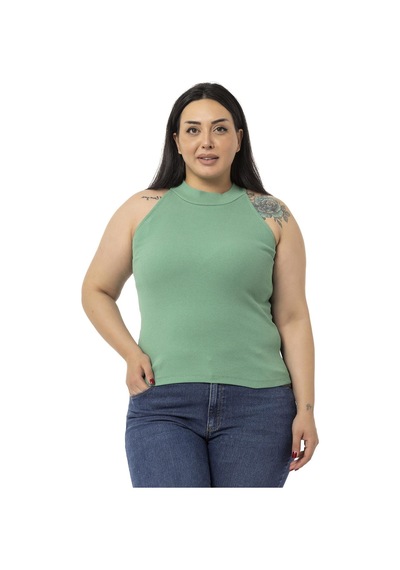 Disentis Büyük Beden Halter Yaka Yarım Balıkçı Fitilli Kaşkorse Yeşil Body-yeşil Yeşil
