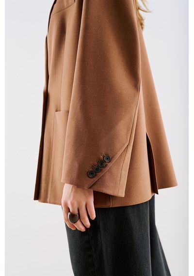 Manuka Kemerli Kruvaze Cepli Blazer Ceket Kiremit Aw26ckt00006-0139