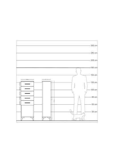 Arges Dolap 5 Çekmeceli 44x30x134 Çam-çam Çam