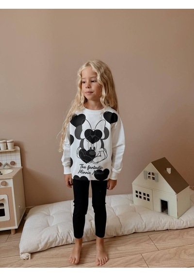 Miniko Kids Kız Çocuk Minnie Modelli Taytlı Takım Siyah