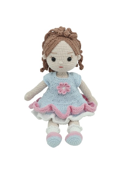 Amigurumi Ayşegül Bebek - Mavi Elbiseli - Anatoya
