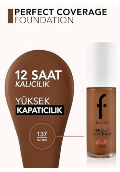 Perfect Coverage Yüksek Pigmentli & Yarı Parlak Bitişli Spf15 Fondöten 0