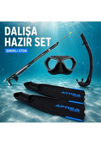 Apnea Dalışa Hazır Set Mavi - Siyah