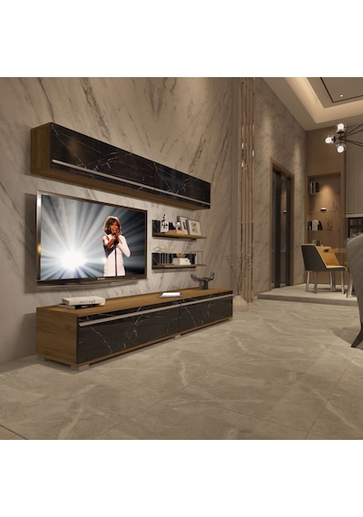 Decoraktiv Eko 5 Mdf Std Tv Ünitesi Tv Sehpası Pera - Siyah Mermer