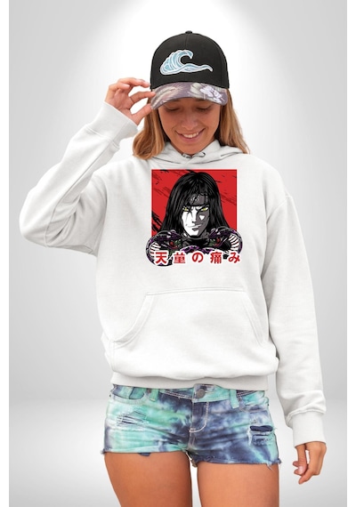 Orochimaru Anime Kadın Erkek Beyaz Kapüşonlu Sweatshirt Hoodie Beyaz