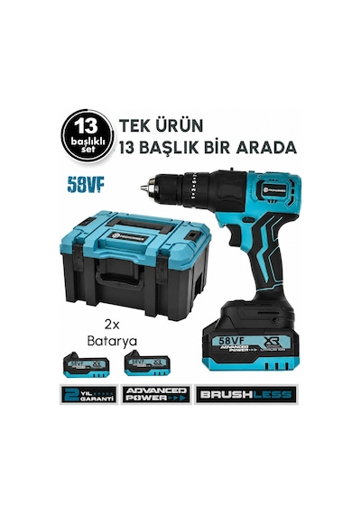 Prohummer Ph340 Akülü Kömürsüz 13 Başlıklı Multi Makina Seti 58vf Çok Amaçlı Başlıklı